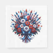 4 juli Onafhankelijkheidsdag Boeket Servet (Voorkant)