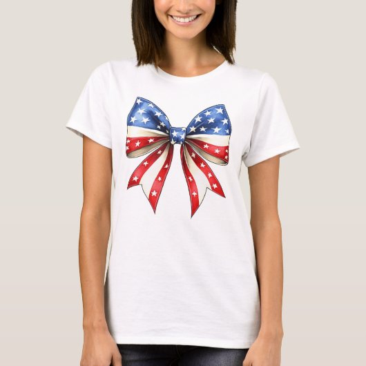 4 juli Onafhankelijkheidsdag Bow T-shirt (Voorkant)