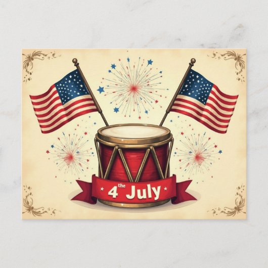 4 juli, Onafhankelijkheidsdag, Briefkaart (Voorkant)