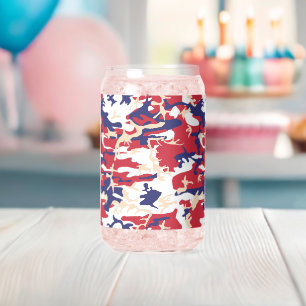4 juli, Onafhankelijkheidsdag, Camouflage Beige Blikvorm Glas