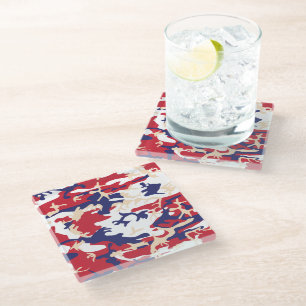 4 juli, Onafhankelijkheidsdag, Camouflage Beige Glazen Onderzetter