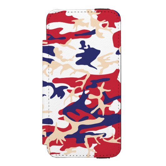 4 juli, Onafhankelijkheidsdag, Camouflage Beige Incipio iPhone Portemonnee Hoesje (Voorkant Agenda)