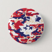 4 juli, Onafhankelijkheidsdag, Camouflage Beige Ronde Button 5,7 Cm (Voorkant)