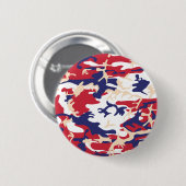 4 juli, Onafhankelijkheidsdag, Camouflage Beige Ronde Button 5,7 Cm (Voorkant /achterkant)