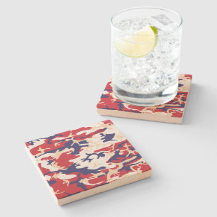4 juli, Onafhankelijkheidsdag, Camouflage Beige Stenen Onderzetter