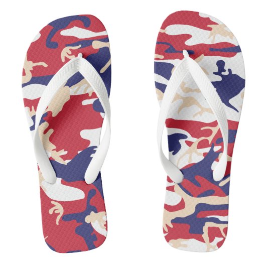 4 juli, Onafhankelijkheidsdag, Camouflage Beige Teenslippers (Voetbed)