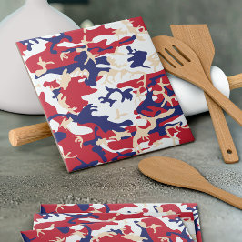 4 juli, Onafhankelijkheidsdag, Camouflage Beige Tegeltje