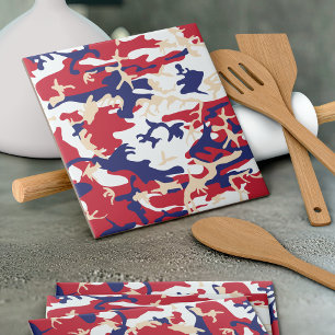 4 juli, Onafhankelijkheidsdag, Camouflage Beige Tegeltje
