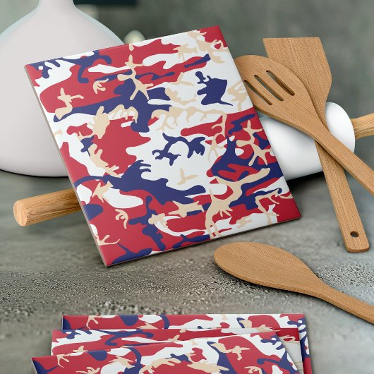 4 juli, Onafhankelijkheidsdag, Camouflage Beige Tegeltje