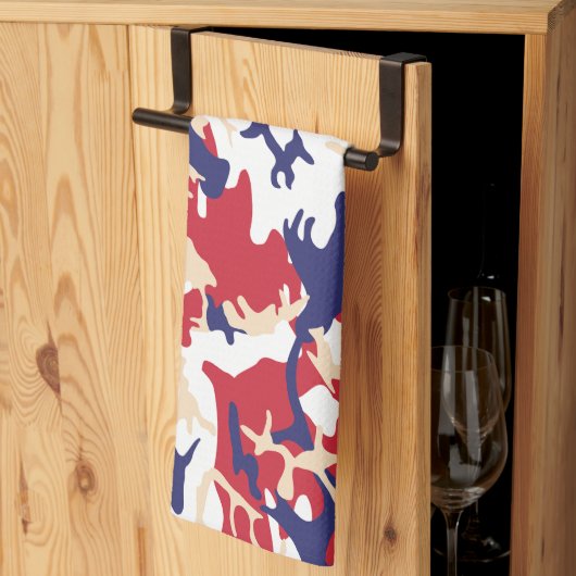 4 juli, Onafhankelijkheidsdag, Camouflage Beige Theedoek (Derde Gevouwen)