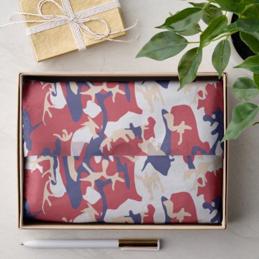 4 juli, Onafhankelijkheidsdag, Camouflage Beige Tissuepapier (Geschenk)