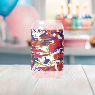 4 juli, Onafhankelijkheidsdag, Camouflage Gold Blikvorm Glas