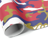 4 juli, Onafhankelijkheidsdag, Camouflage Goud Cadeaupapier (Rol Hoek)