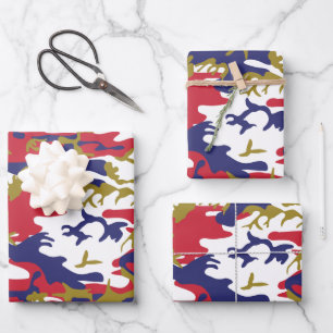 4 juli, Onafhankelijkheidsdag, Camouflage Goud Inpakpapier Vel