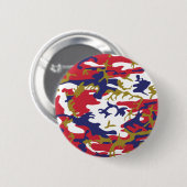 4 juli, Onafhankelijkheidsdag, Camouflage Goud Ronde Button 5,7 Cm (Voorkant /achterkant)
