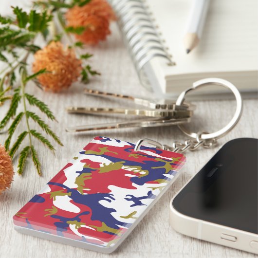 4 juli, Onafhankelijkheidsdag, Camouflage Goud Sleutelhanger (Voorkant Rechts)