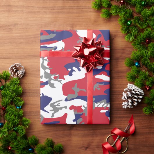 4 juli, Onafhankelijkheidsdag, Camouflage Grijs Cadeaupapier (Feestdagen Geschenken)