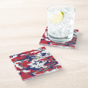 4 juli, Onafhankelijkheidsdag, Camouflage Grijs Glazen Onderzetter