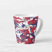 4 juli, Onafhankelijkheidsdag, Camouflage Grijs Latte Mok (Rechterhoek)