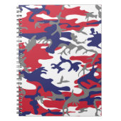 4 juli, Onafhankelijkheidsdag, Camouflage Grijs Notitieboek (Voorkant)