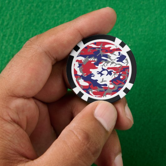 4 juli, Onafhankelijkheidsdag, Camouflage Grijs Poker Chips (Hand)