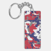 4 juli, Onafhankelijkheidsdag, Camouflage Grijs Sleutelhanger (Voorkant Links)