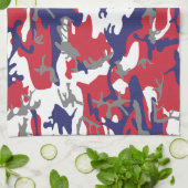 4 juli, Onafhankelijkheidsdag, Camouflage Grijs Theedoek (Gevouwen)