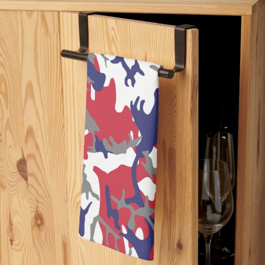 4 juli, Onafhankelijkheidsdag, Camouflage Grijs Theedoek (Derde Gevouwen)