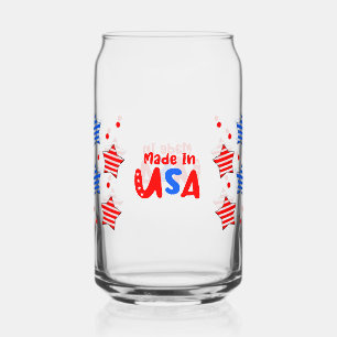 4 juli Onafhankelijkheidsdag Can Glass Wrap Blikvorm Glas