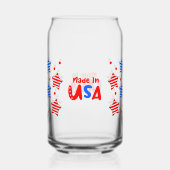 4 juli Onafhankelijkheidsdag Can Glass Wrap Blikvorm Glas (Achterkant)