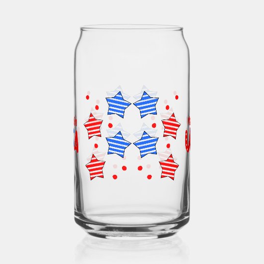 4 juli Onafhankelijkheidsdag Can Glass Wrap Blikvorm Glas (Rechts)