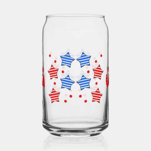 4 juli Onafhankelijkheidsdag Can Glass Wrap Blikvorm Glas (Links)