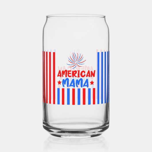4 juli Onafhankelijkheidsdag Can Glass Wrap Blikvorm Glas (Achterkant)