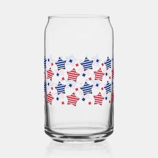 4 juli Onafhankelijkheidsdag Can Glass Wrap Blikvorm Glas (Voorkant)