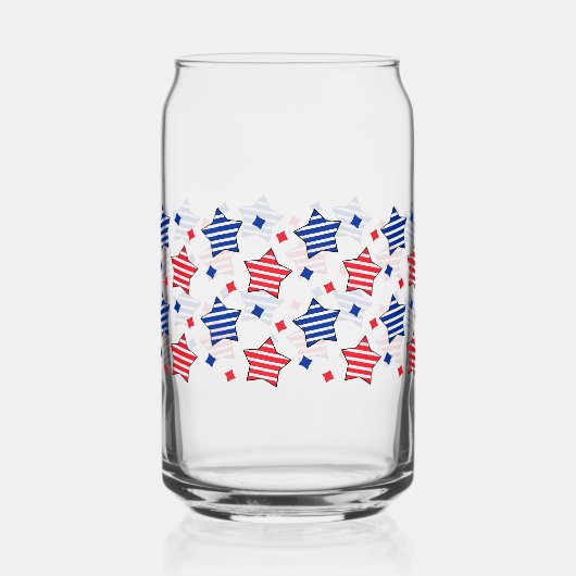 4 juli Onafhankelijkheidsdag Can Glass Wrap Blikvorm Glas (Achterkant)