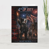 4 juli/Onafhankelijkheidsdag/cyborg kat Kaart (Voorkant)