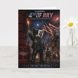 4 juli/Onafhankelijkheidsdag/cyborg kat Kaart
