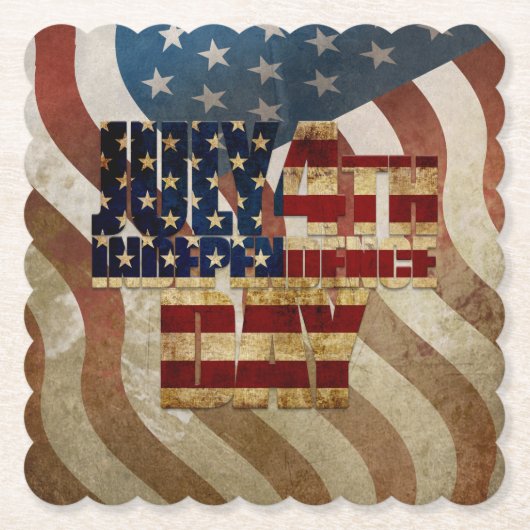 4 juli Onafhankelijkheidsdag Design Kartonnen Onderzetters (Voorkant)