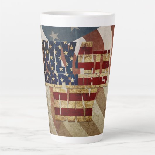 4 juli Onafhankelijkheidsdag Design Latte Mok (Voorkant)
