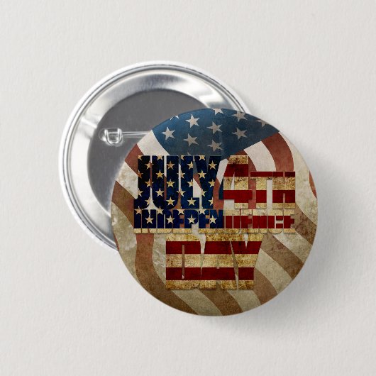 4 juli Onafhankelijkheidsdag Design Ronde Button 5,7 Cm (Voorkant /achterkant)