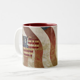  4 juli Onafhankelijkheidsdag Design Tweekleurige Koffiemok