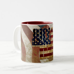  4 juli Onafhankelijkheidsdag Design Tweekleurige Koffiemok