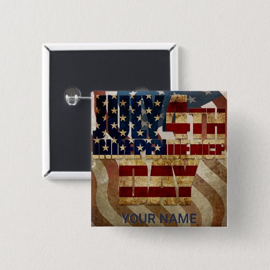  4 juli Onafhankelijkheidsdag Design Vierkante Button 5,1 Cm (Voorkant /achterkant)