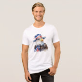 4 juli Onafhankelijkheidsdag Eagle Tri-Blend Shirt (Voorkant volledig)