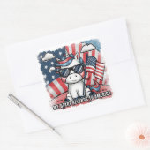 4 juli Onafhankelijkheidsdag Eenhoorn Vierkante Sticker (Envelop)