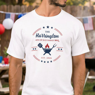 4 juli Onafhankelijkheidsdag Familie BBQ T-shirt