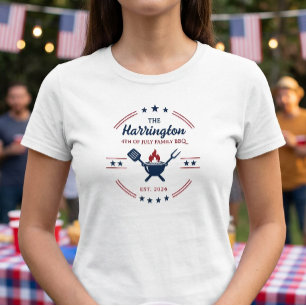 4 juli Onafhankelijkheidsdag Familie BBQ T-shirt