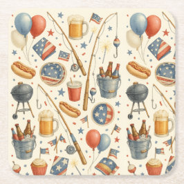 4 juli Onafhankelijkheidsdag feest voor liefhebber Kartonnen Onderzetters