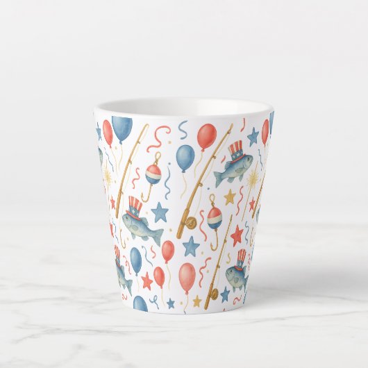 4 juli Onafhankelijkheidsdag feest voor liefhebber Latte Mok (Voorkant)