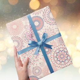 4 juli Onafhankelijkheidsdag Firecrackers Patroon Cadeaupapier